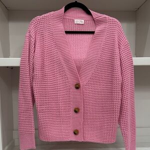 Pink Lily small Pink Button-Up Women Sweater. Like new